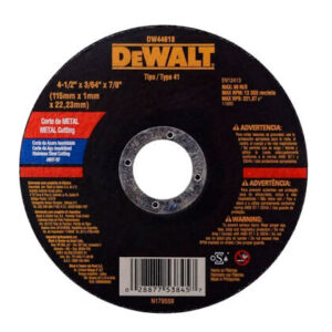 Disco de corte Dewalt para metal de 4 1/2″x3/64″x7/8″