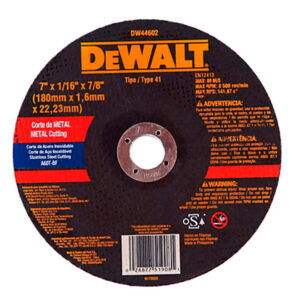 Disco de corte Dewalt para metal de 7″x1/16″x7/8″