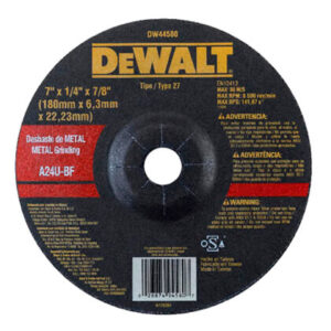 Disco de desbaste Dewalt para metal de 7″x1/4″x7/8″